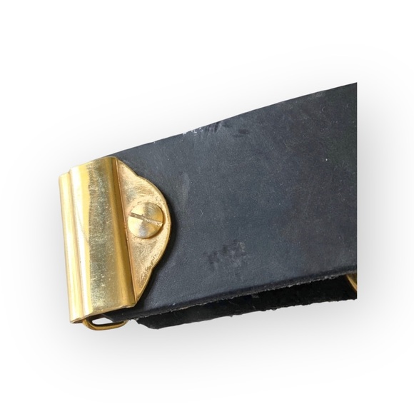 Vintage 90’s: High Speed ☻ Gold Letter Belt ☻ Bal Harbour Shops ☻ Black Leather - Picture 15 of 17
